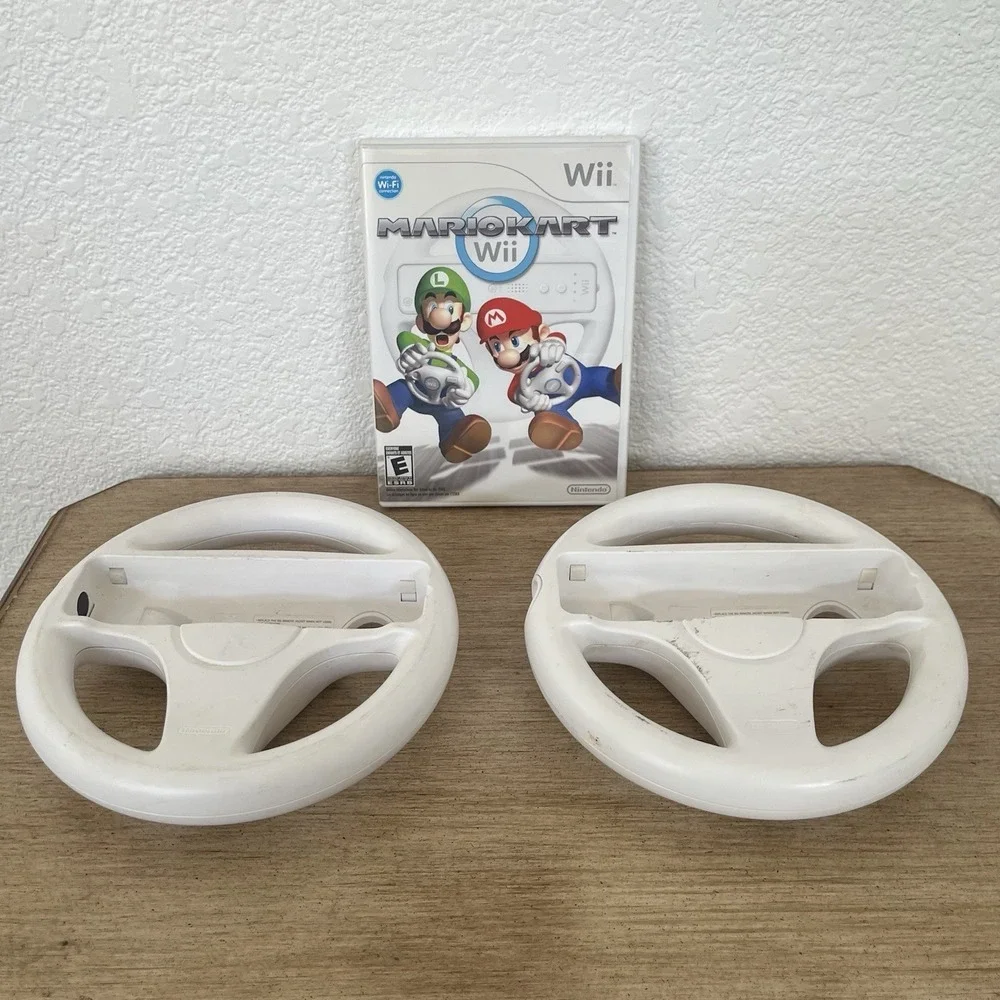 Mario Kart Wii CIB W/ Manual + 2 Steering Wheels - Wii